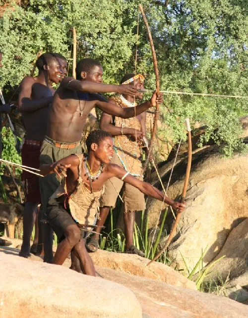 Hadzabe hunter-gatherer community near Lake Eyasi, close to Karatu