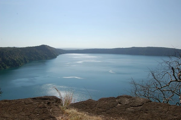 Lake Chala, a crater lake on the Kenya-Tanzania border near Moshi